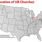 United Brethren Church Locations Each red dot represents a United Brethren church.