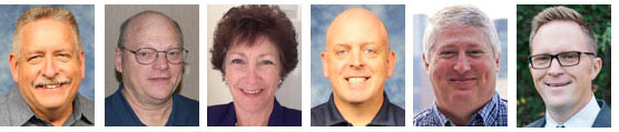 L-r: Dennis Sites, Sherwood Cook, Janis Creason, Greg Voight, Todd Rhoades, and Andy Sikora.