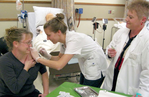 Flu Shots by Huntington University nursing students