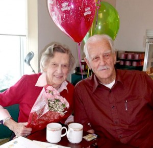Charlie and Ruth Snider on her 90th birthday.