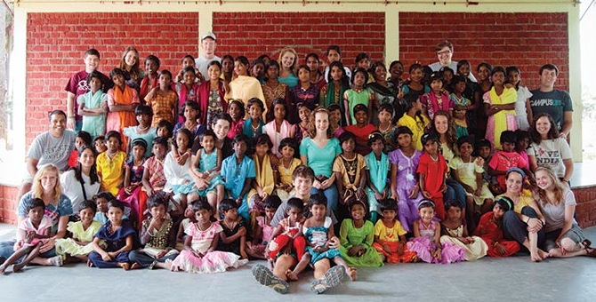 The 2012 Huntington University Team at Home of Love in Chennai, India.