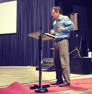 Dave Datema preaching on the final day of the fast.