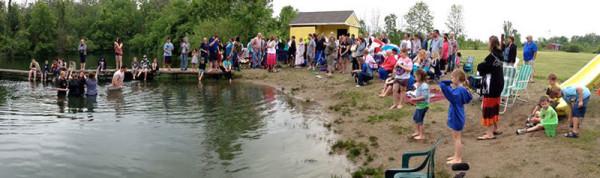 The Anchor congregation around the Stillwater lake.