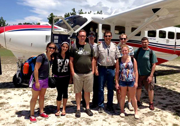 The Renew team upon arriving in Haiti. Pastor Andy Sikorra is third from the left.