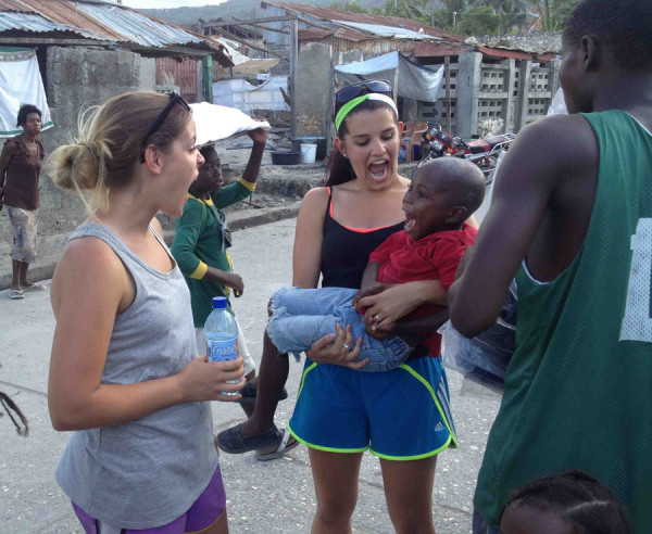 Team members with some Haitians.