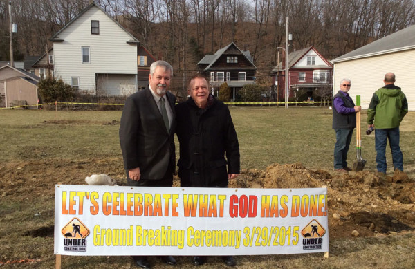 Bishop Phil Whipple (left) with Pastor Gary Small.